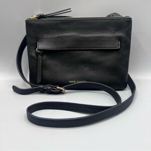 Vince Camuto Black Gally Pebbled Leather Crossbody Bag